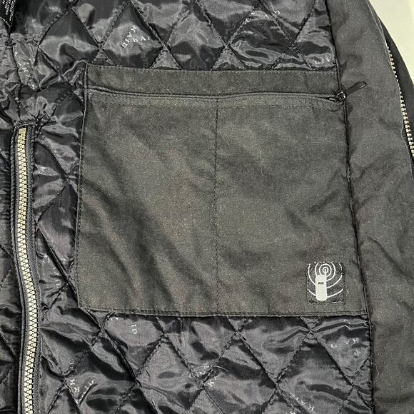 KAID Men’s Cold Gear Winter Coat Sz L Black Hooded Quilted/Fleece Lined Pockets - Picture 12 of 15